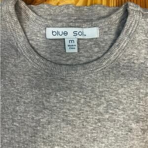 BLUE SOL Gray Ribbed Tank Top, Size M